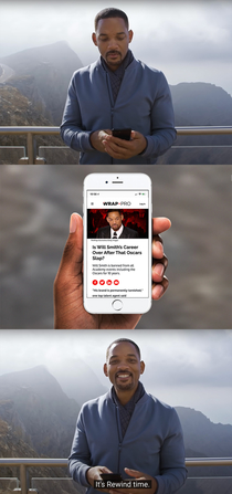 Will Smith checks the news