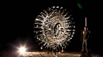Wind-Driven Mirrored Kinetic Sculpture 