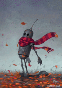 Windy day robot painting