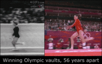 Winning Olympic Valuts  Years Apart