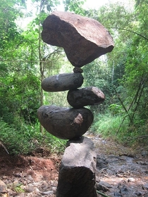 With all these pet balancing acts I present to you my pet rock balancing other pet rocks