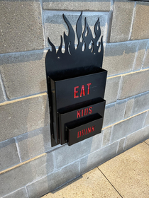 Without the menus this restaurant sign seems like instructions