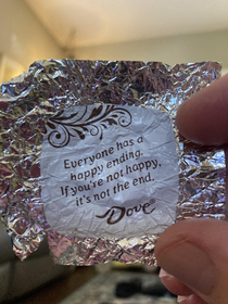 Words of wisdom by Dove chocolate