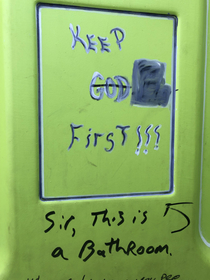 Written in a porta potty