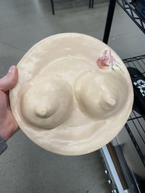 Wtf Goodwill find of the day I present to you Boobie Plate