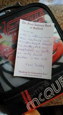 Xpost- My friend left this note in his kids lunchbox today Im not a parent but this seems legit