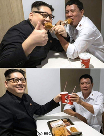 Yall got to calm down hes just eating Jollibee with Duterte