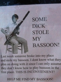 You dont want to inconvenience a bassoonist