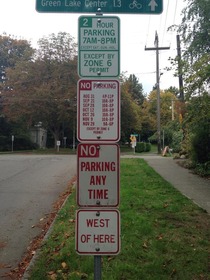 You have to have a Doctorate to know if you can park in Seattle WA