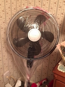 You know youre at grandmas house when the fan is wrapped in plastic so it doesnt get dusty
